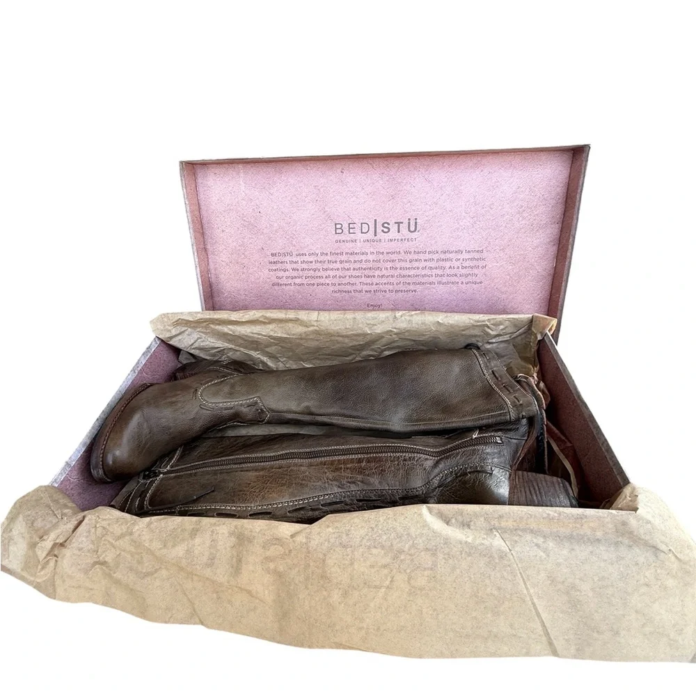 BED |STU Women's Over-the-Knee Brown Leather Riding Boots Size 6